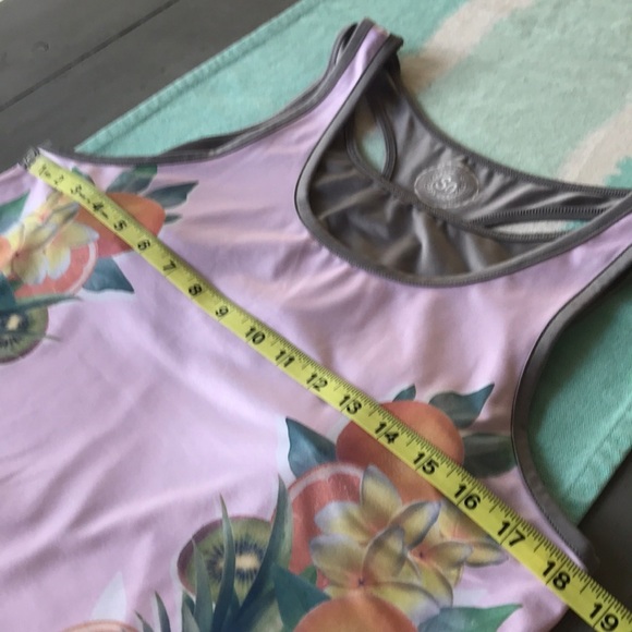 SO, Tropical Fruit Print, Athletic Tank Top With Built In Bra - Picture 9 of 10